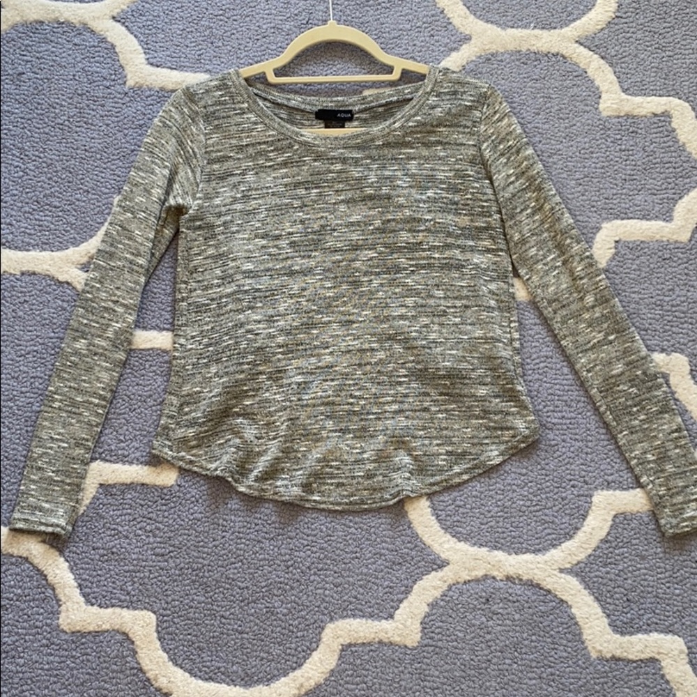 Open back Silver and gold long sleeve Aqua top